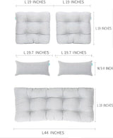 QILLOWAY Outdoor Patio Wicker Seat Cushions Group Loveseat/Two U-Shape/Two Lumbar Pillows for Patio Furniture - Photo 2