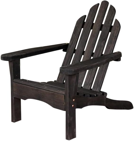 Amish Casual Heavy Duty Adirondack Chair in Semi-Solid Black Stain - Authentic Amish Craftmanship from Treated Pine, Outdoor Chair Made in The USA, 800 Lb Weight Capacity