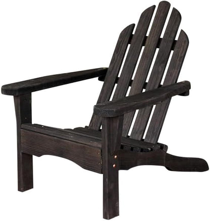 Amish Casual Heavy Duty Adirondack Chair in Semi-Solid Black Stain - Authentic Amish Craftmanship from Treated Pine, Outdoor Chair Made in The USA, 800 Lb Weight Capacity