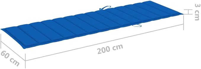 vidaXL Solid Acacia Wood Sun Lounger with Cushion, Adjustable & Mobile, Ideal for Pool Side, Balcony, Patio, Garden