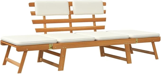 Patio Bench with Cushions, Park Wooden Bench, Garden Bench, Balcony Bench, Outdoor Furniture, Picnic Bench - Photo 3