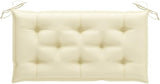 Patio Bench with Cream White Cushion Garden Bench Outdoor Bench for Outdoors Porch Entryway Furniture for Yard 44.1" - Photo 7