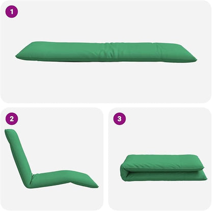 Folding Green Sun Lounger 68.9"x21.3"x3.3", 5-Position Adjustable Reclining Chair, Lightweight Oxford Fabric, Portable Outdoor Chaise for Patio Beach Backyard Poolside
