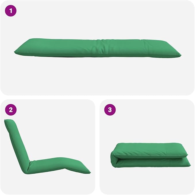 Folding Sun Lounger Green 68.9x21.3x3.3 Oxford Fabric Outdoor Reclining Camping Patio Beach Lawn Chair for Garden Deck Poolside