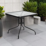 Flash Furniture Barker 31.5" Square Indoor/Outdoor Tempered Glass Metal Frame Side Table - Photo 5
