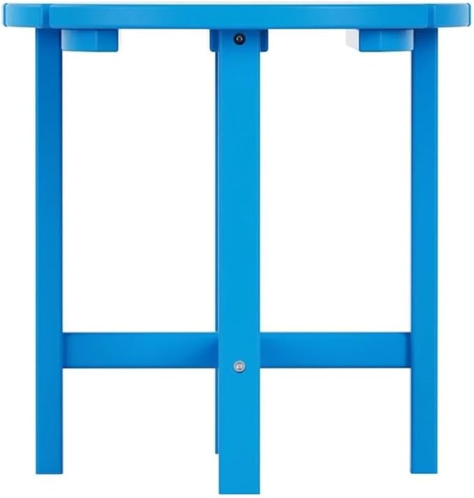 Costaelm Round Outdoor Side Tables, Adirondack Patio Tables for Outside, HDPE Patio End Table Weather Resistant, Balcony Table for Pool, Seaside, Backyard, Porch, Indoor Companion, Pacific Blue