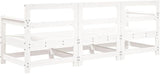 Modular Garden Sofa Seat, Solid Pine Wood Patio Furniture, White Rectangular Outdoor Lounge Chair for Balcony, Terrace - Photo 4