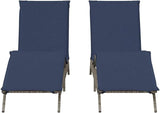 Patio Sun Lounger with Adjustable Backrest and Cushions, Outdoor Chaise Lounge Chair - Photo 4