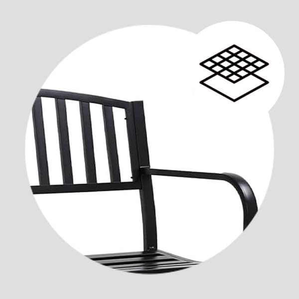 Four Seasons Courtyard Outdoor Patio Bench Glider Backyard Garden, Front Porch, or Walking Path Furniture Seat with Powder Coated Steel Frame, Black