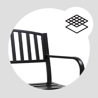 Four Seasons Courtyard Outdoor Patio Bench Glider Backyard Garden, Front Porch, or Walking Path Furniture Seat with Powder Coated Steel Frame, Black