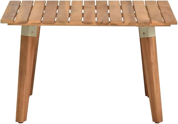Coffee Table Natural Brown Solid Acacia Wood Outside Table Coffee Tables for Patio Lawn 23.6x23.6 in Durable