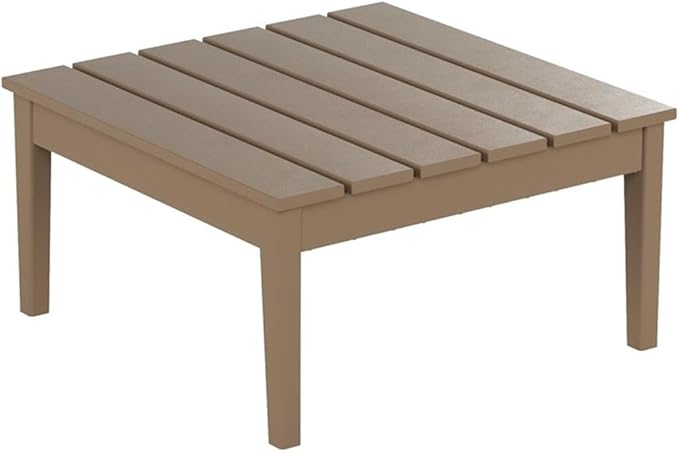 Costaelm Outdoor Side Tables for Patio, Small Patio Conversation Table Weather Resistant Coffee Table, Small Square Outdoor End Tables for Porch, Balcony, Poolside, Weathered Wood