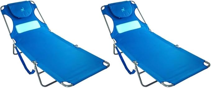 Ostrich Comfort Lounger Face Down Sunbathing Chaise Lounge Beach Chair, (2 Pack) - Photo 1