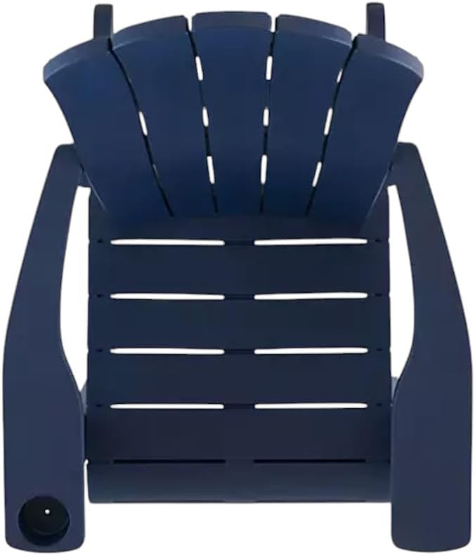 Modern Adirondack Chair with Cup Holder, Outdoor Patio Furniture (Midnight Blue)