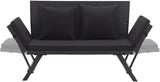 Patio Bench with Cushions, Outdoor Sunbed, Cushion Cover Removable, Garden Bench, Easy to Clean for Patio, Garden, Patio - Photo 5