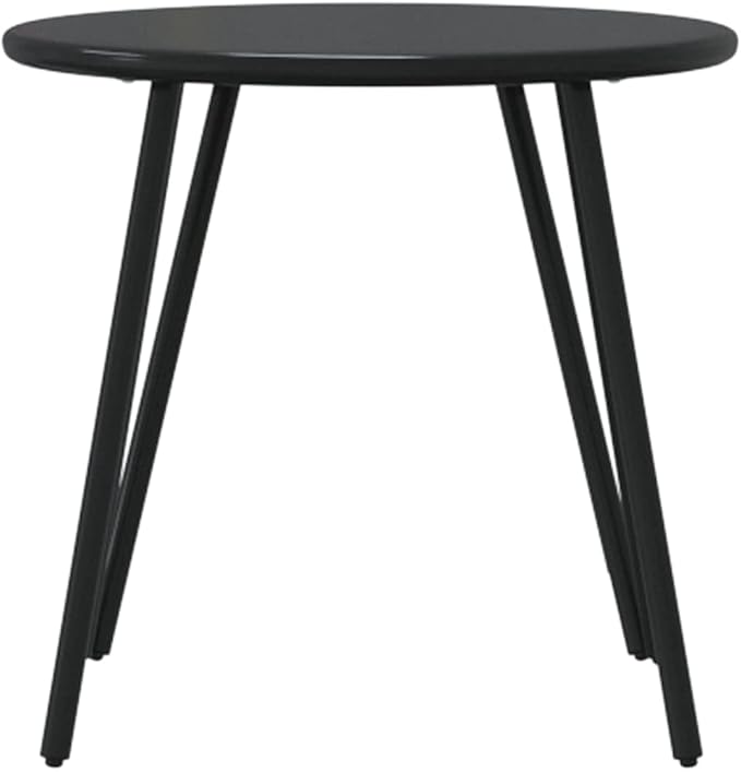 Garden Coffee Table Set of 2 Black Powder-Coated Steel Small Patio Side Table Coffee Tables for Lawn Backyard - Photo 6