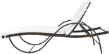 Sun Lounger Set of 3, Brown Outdoor Chaise Lounge Chairs with Cushions and Side Table - Photo 6