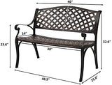 40.5" Bronze Patio Park Bench, Outdoor Garden Bench, Patio Bench Outdoor Benches for Porch, Garden, Park - Photo 3