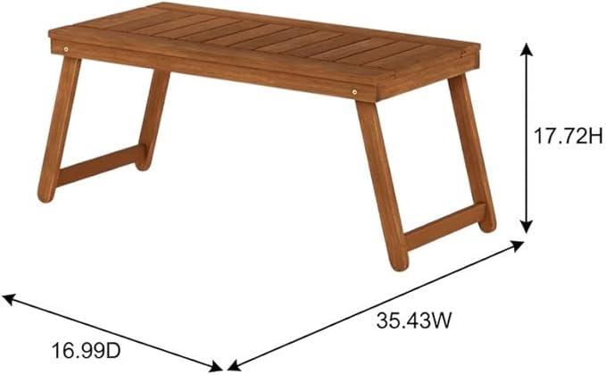 Brown Hardwood Folding Coffee Table, Outdoor Bistro Space, Compact, Durable, Stylish Patio Furniture, Versatile - Photo 3