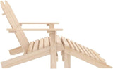 Solid Fir Wood 2-Seater Detachable Garden Adirondack Chair with Ottoman - Photo 4