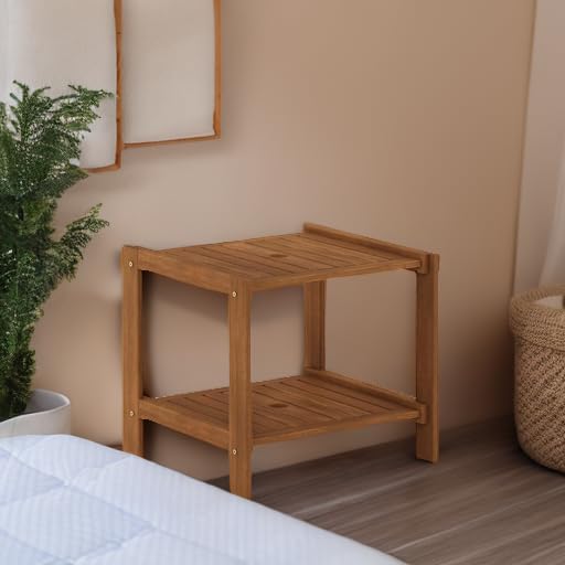 Furinno FG19840T Tioman Hardwood Mississippi Side Table, Natural - Photo 2