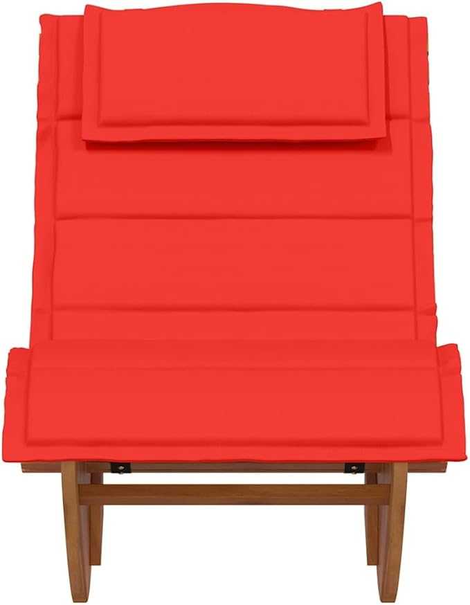 Set of 2 Outdoor Sun Loungers with Comfortable Cushions, Solid Acacia Wood Patio Chaise Lounge for Garden, Backyard - Photo 5