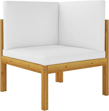 2-Seater Acacia Wood Garden Bench with Weather-Resistant Cushions, Modern Outdoor Patio Furniture for Balcony Terrace, Comfortable Seating with Removable Covers and Sturdy