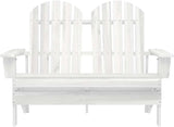 White Solid Fir Wood 2-Seater Durable Garden Adirondack Chair for Outdoor Patio Balcony Relaxation Ergonomic Design - Photo 3