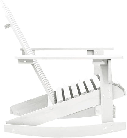 Patio Rocking Chair,Tanning Chairs for Outside,Pool Lounge Chairs,Garden Chair,Porch Chairs,Outdoor Rocking Chair,Camping Chair,for Porch, Patio, Lawn, Garden, Backyard, Deck, Wood White