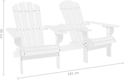 White Solid Fir Wood Ergonomic Garden Chair, Classic Outdoor Patio Furniture with Durable Construction and Weather Resistant Finish for Relaxation