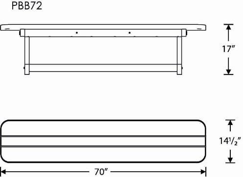 POLYWOOD Park 72" Harvester Backless Bench, Black - Modern Outdoor Garden Bench - Heavy-Duty HDPE Patio Seating - 6-Foot Long Bench for Deck, Porch & Backyard