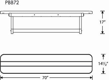 POLYWOOD Park 72-Inch Harvester Backless Bench, Green