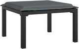 3-Piece Garden Lounge Set Black and Grey Modular Outdoor Furniture with Weather-Resistant Cushions for Patio Balcony - Photo 7