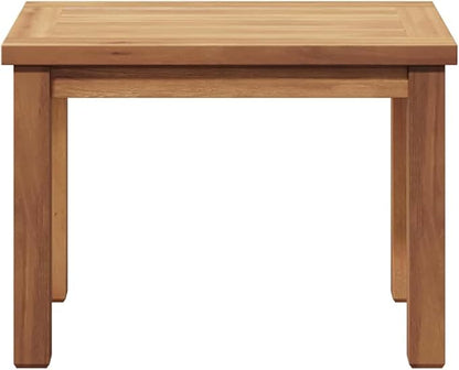 Brown Outdoor Coffee Table 19.69x13.78x14.17 in Solid Teak Small Patio Cocktail Table for Garden Balcony Porch Backyard Deck