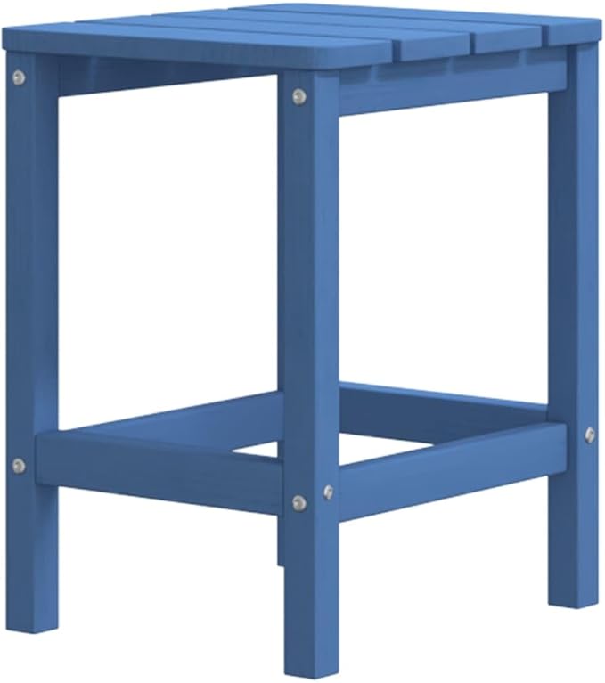 Coastal Adirondack Chair Set, Aqua Blue HDPE Plastic, 2 Chairs 2 Footstools 1 Table, Outdoor Garden Patio Deck Furniture, Weather-Resistant