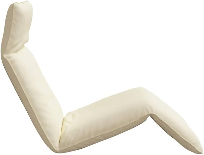 Extra Long Folding Sun Lounger Cream Oxford Fabric Adjustable Outdoor Chaise Lounge 69"x21" Steel Frame Poolside Recliner for Patio, Garden, Balcony