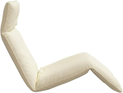Extra Long Folding Sun Lounger Cream Oxford Fabric Adjustable Outdoor Chaise Lounge 69"x21" Steel Frame Poolside Recliner for Patio, Garden, Balcony