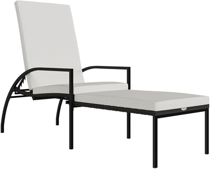 Sun Lounger Brown PE Rattan, Galvanized Steel Frame, Adjustable Footrest, Outdoor Chaise Lounge Chair for Patio, Garden, Beach Lounge Chairs
