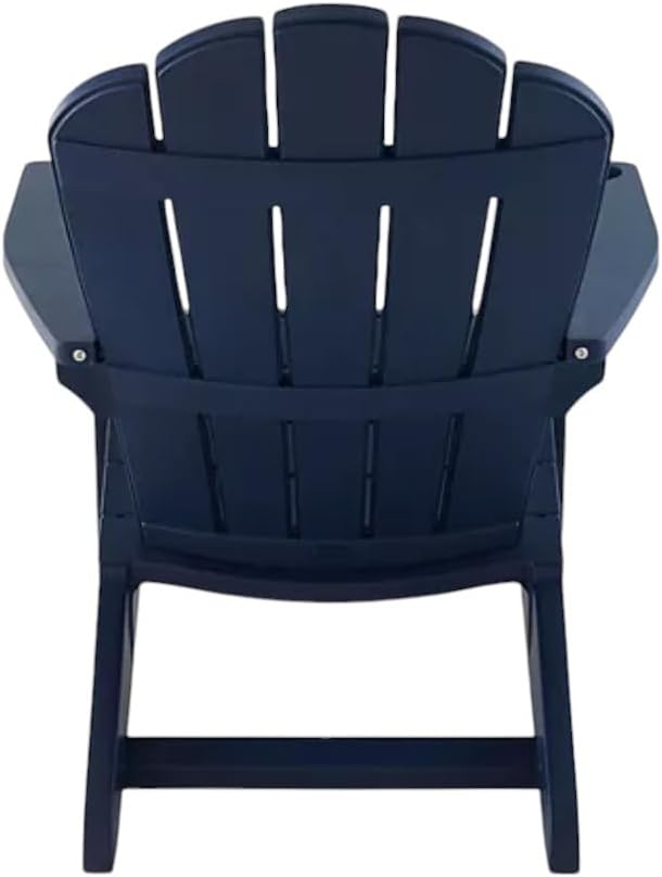 Modern Adirondack Chair with Cup Holder, Outdoor Patio Furniture (Midnight Blue)