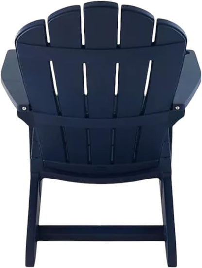 Modern Adirondack Chair with Cup Holder, Outdoor Patio Furniture (Midnight Blue)