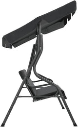 Outdoor Furniture, Accommodating 2 People, with Armrests, Outdoor Swing Bench, Roof with Sunshade, Sturdy Metal Frame - Photo 3