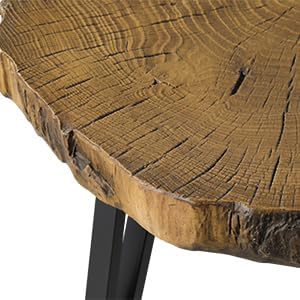 SUNBURY Outdoor Coffee Table, 31" W Faux Wooden Coffee Table, Modern Round Coffee Table for Patio - Photo 6
