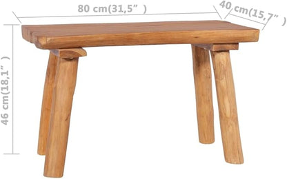 vidaXL Solid Teak Wood Garden Bench - Indoor and Outdoor Wood Bench, Home and Patio Accent Furniture Piece, Ideal for Entryway, Hallway, and Living Room
