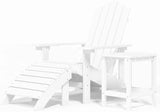 White HDPE Adirondack Chair with Removable Footstool for Patio and Garden Outdoor Relaxation Comfortable Durable - Photo 3