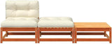 Modular Outdoor Sofa Set with Soft Cushions, Rustic Brown Pine Wood Garden Furniture for Balcony Terrace - Photo 5