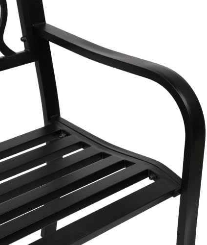 50" Outdoor Garden Bench, Patio Furniture Metal Outdoor Chair with Cast Iron Frame - Photo 8