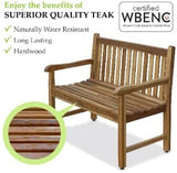 EcoDecors Hampstead 51 inch Heath Outdoor Bench Teak Wood Garden Bench for Patio with Armrests and Backrest for Indoor - Photo 4