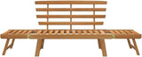 Solid Acacia Wood Garden Bench Brown Large 2-in-1 Convertible Daybed for Patio Balcony Backyard Outdoor Lounge Seating - Photo 4