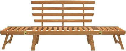 Garden Bench Brown Solid Acacia Wood Large Outdoor Benches Patio Bench for Outdoor Lawn