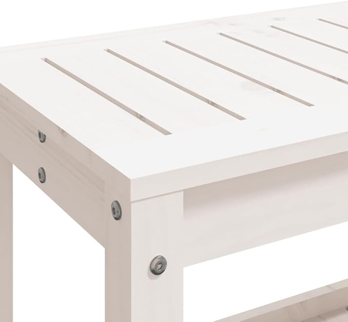 vidaXL Garden Bench White Solid Pine Wood Standard Garden Bench